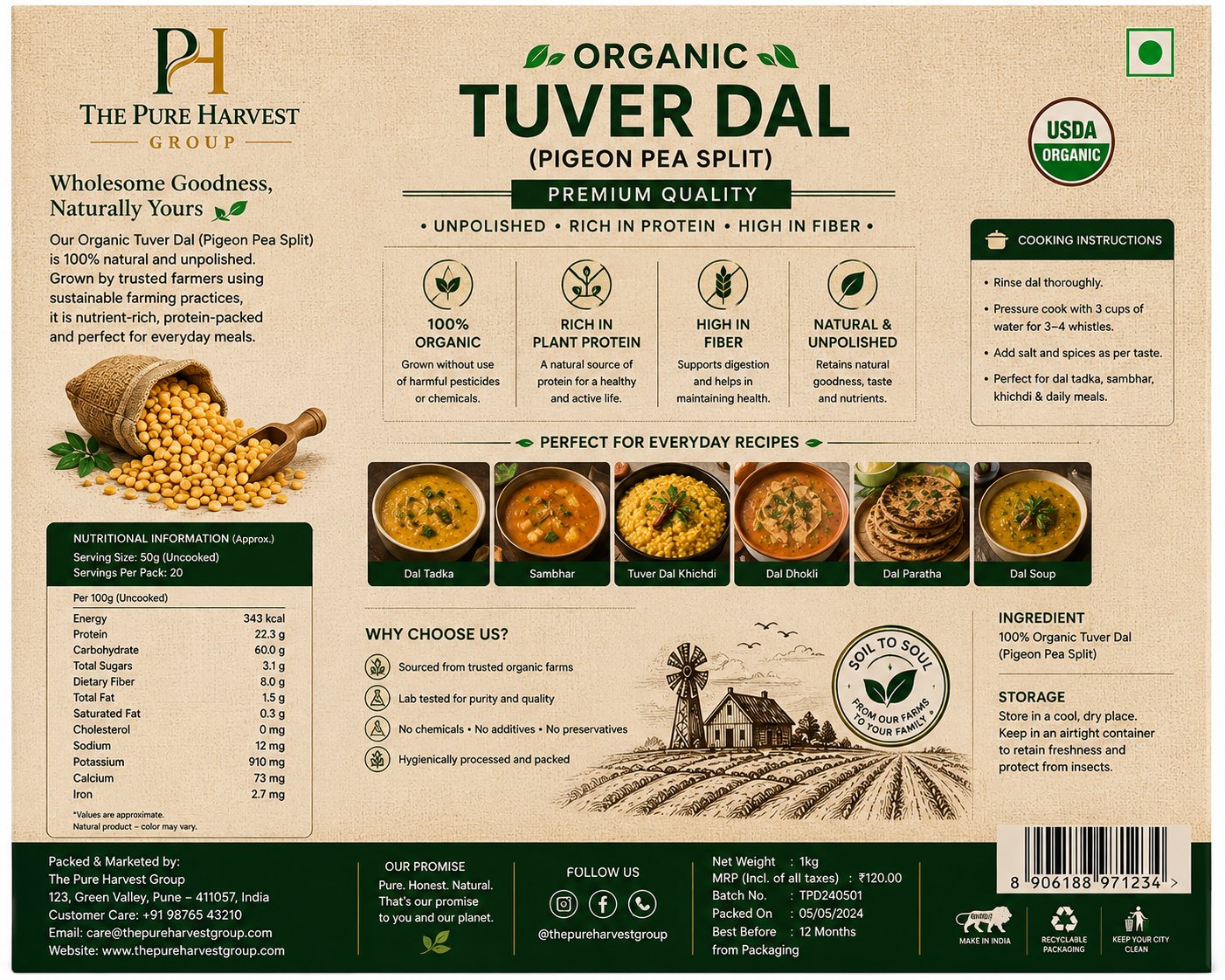 ORGANIC TUVER DAL